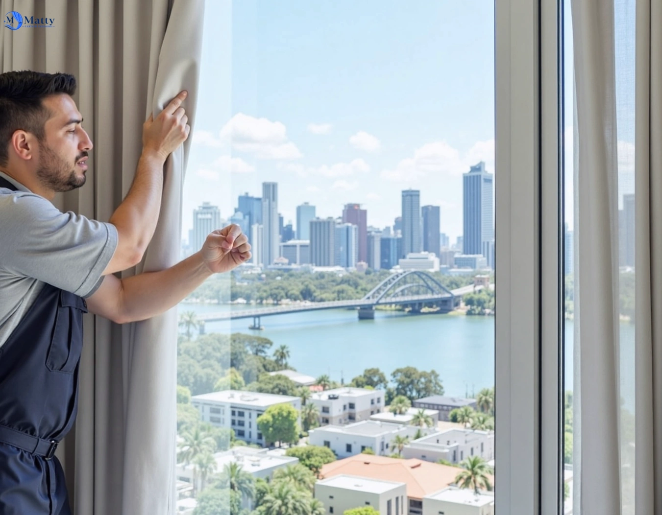 Professional curtain steam cleaning service ningi QLD by Matty Curtain Cleaning